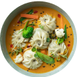 Beef dumpling in hot and sour soup